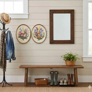 Pair of Vintage Chalkware Floral Wall Plaques